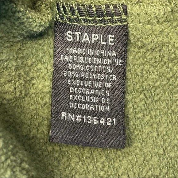 Staple Hooded Sweatshirt Men’s Size XS Green Camouflage - Picture 8 of 9